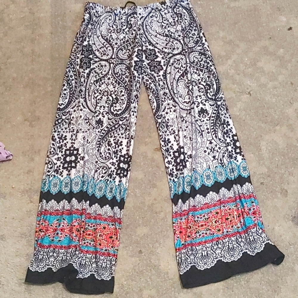 Colorful wide leg pants
